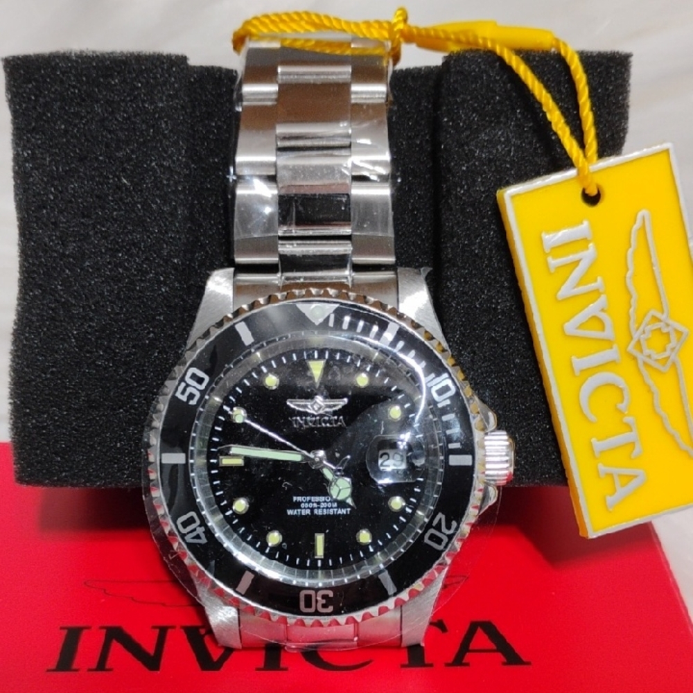 New Invicta Pro Dive Stainless Steel Automatic Diving Silver & Black Men's Watch